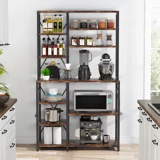 Kitchen Baker's Rack 5-Tier Utility Storage Shelf with Hutch