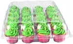 Katgely 24 Pack Cupcake Boxes - Set of 4- Plastic Cupcake Containers