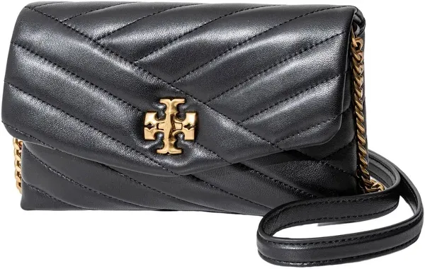 Tory Burch Kira Chevron Chain Wallet Color Light Celeste Size OS