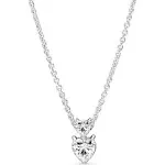 Pandora Double Heart Pendant Sparkling Collier Necklace | Maren's Fine Jewelry & More 