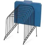 Large Incline 8 Compartment Wire Caddy, Black, 8.5 x 10.375 x 12.625 Inches