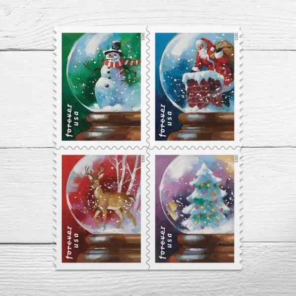 USPS Snow Globes Holiday Stamps - Book of 20