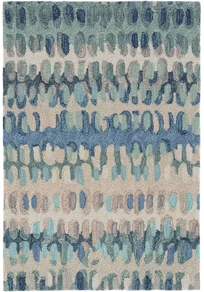 Dash and Albert Rugs Paint Chip Blue Hand Micro Hooked Wool Rug