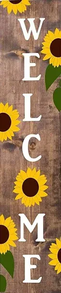 Welcome Sunflower Wooden Porch Sign