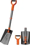 AstroAI 39 inch Folding Snow Shovel Grey, Snow Shovel for Car with Thickened Telescopic Aluminum Handle and Reinforced Iron Hinge