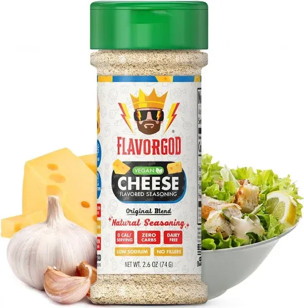 Cheese Flavored Seasoning Mix by FlavorGod - Premium All Natural & Healthy Spice Blend for Chicken, Vegetables, Salad, Pizza, Tacos, & Pasta - Kosher, Dairy-Free, Gluten-Free, Keto Friendly (2.6 oz)