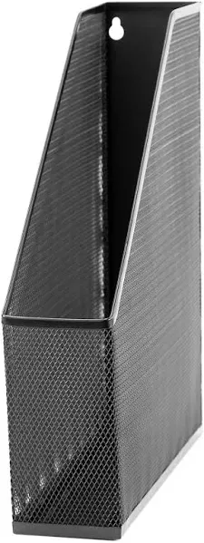 U Brands Mesh Steel Magazine File Holder, Black Finish, Black, 1 Count, 452u, Size: 3 inch x 9.8 inch