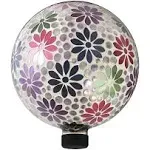 Alpine Corporation Indoor/Outdoor Glass Floral Gazing Globe Multi