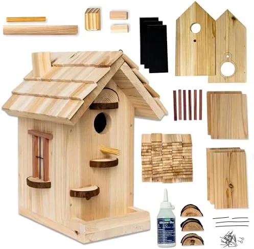 SparkJump Premium Wooden Bird House Kit Build it Yourself Birdhouse