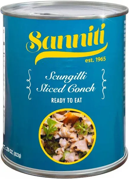 Sanniti Scungilli | Sliced Conch | Ready to Eat | Canned Seafood | 29 oz