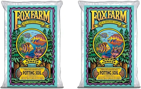 (2) FoxFarm Fx14000 Ocean Forest Garden Potting Soil Bags 6.3-6.8 PH 3 Cu ft