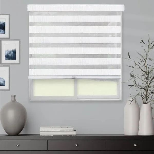 NEW Chicology Light Filtering Dual Layer Zebra Roller Shade - Basic Arctic