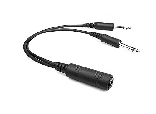 Helicopter U-174 Plug Aviation Headset to General Aviation Adapter Cable