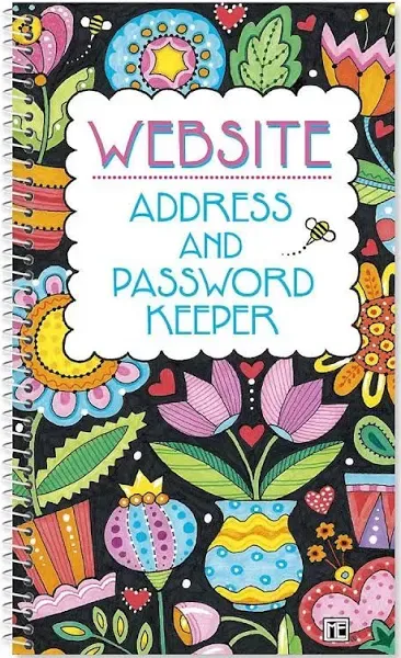 Mary Engelbreit Password and PIN Keeper - 94 Pages; 5 Inch x 8-1/2 inch, Softcover Spiral-Bound Website Login Organizer