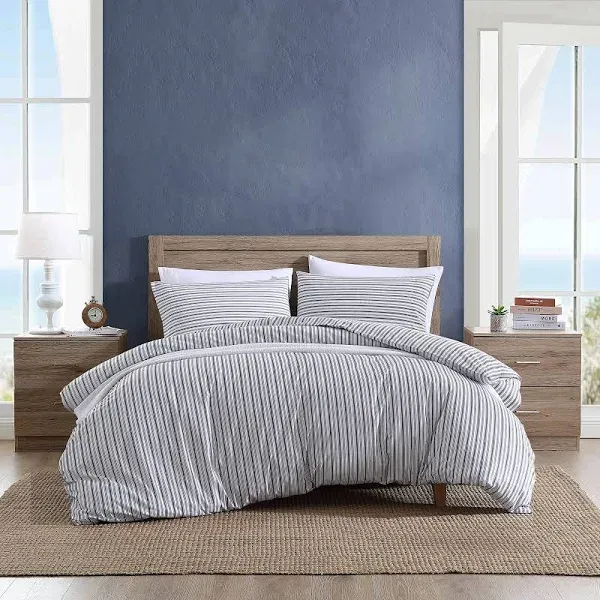 Nautica Coleridge Striped Charcoal Twin Duvet Cover