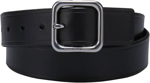 Calvin Klein Women's Square Center Bar Buckle Casual Leather Belt