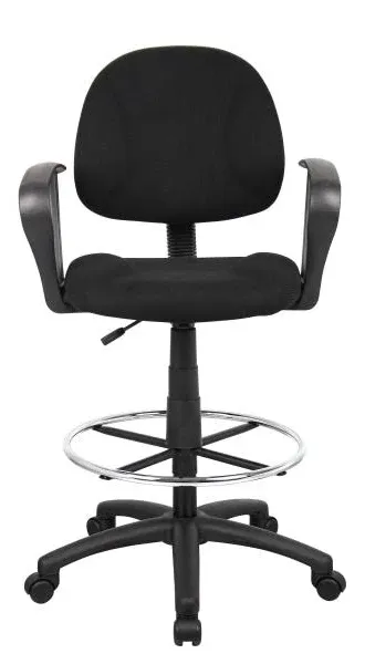 Boss Office Products Ergonomic Works Drafting Chair with Loop Arms in Burgundy