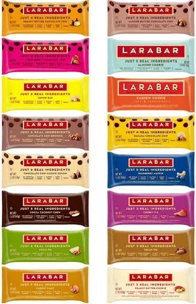 Larabar Gluten Free Snack Bars Variety Pack, (16 Bars), 1.7oz in Sanisco Packaging