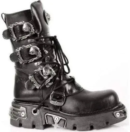 BOOT BLACK REACTOR  WITH BUCKLES AND LACES M-391-S1