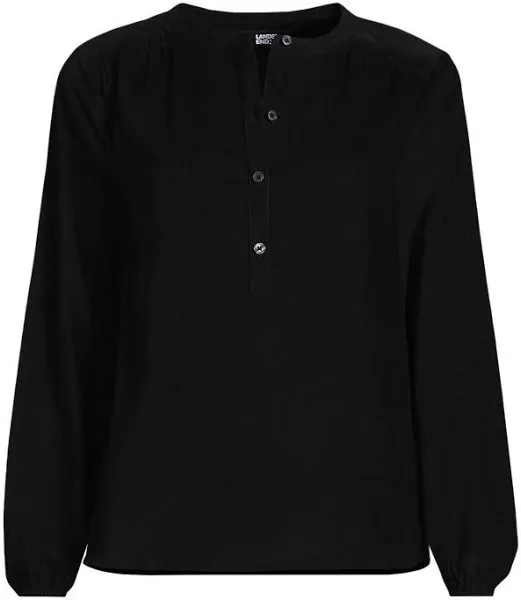 Lands' End Women's Pinwale Cord Smocked Popover Shirt