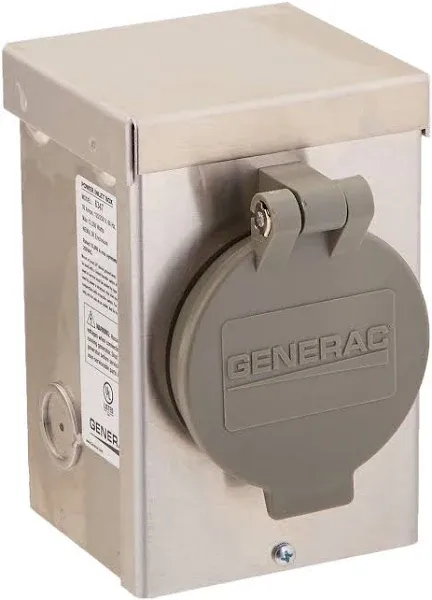 Generac 6347 50 Amp 125/250V Aluminum Power Inlet Box Spring Flip Lid NEW 3R