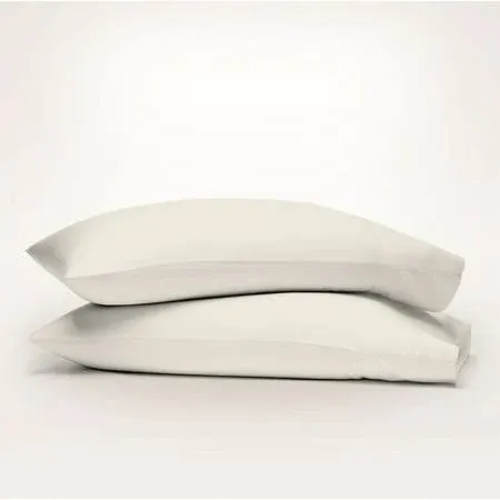 Standard 300 Thread Count Organic Cotton Brushed Percale Pillowcase Set Ivory - Purity Home