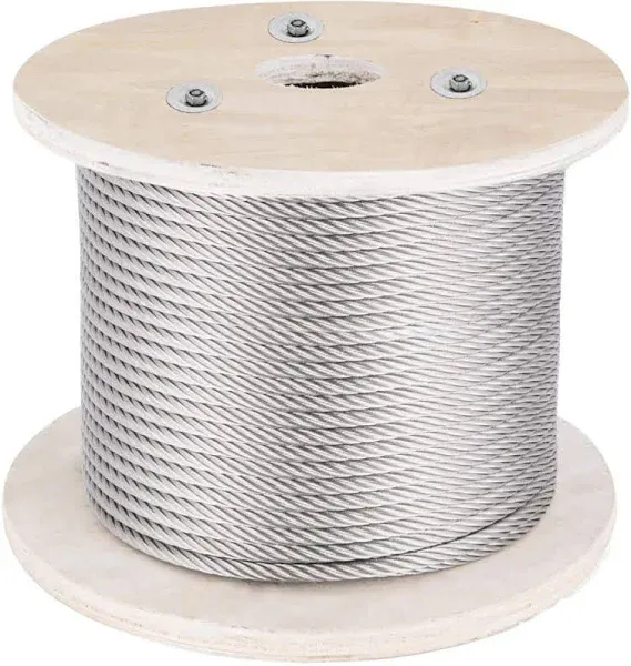 VEVOR 5/32 Stainless Steel Cable, 500FT T316 Wire Rope 1x19 Marine Grade Steel C