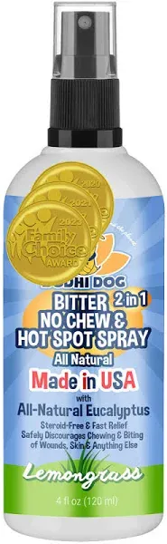 Bodhi Dog New Bitter 2 in 1 No Chew & Hot Spot Spray | Natural Anti-Chew Spray | Safe for Skin, Wounds, Anything Else | Made in USA