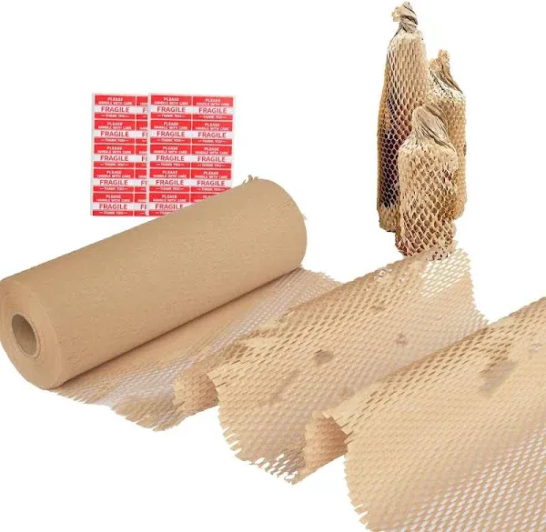 Honeycomb Packing Paper Wrap 15x200&#039; Sustainable Alternative to Bubble Cushionin