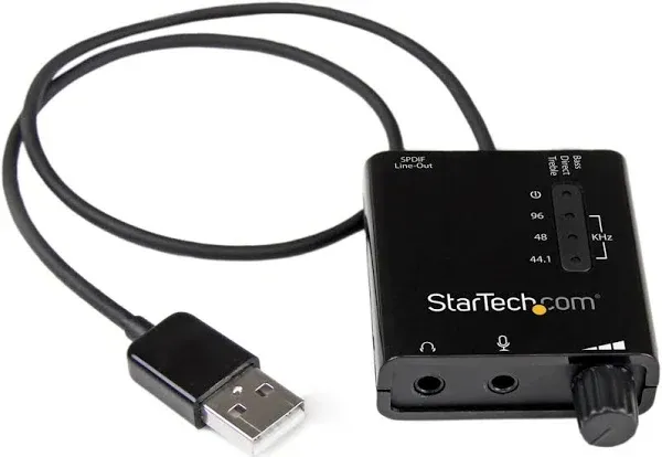 StarTech.com USB Stereo Audio Adapter External Sound Card with SPDIF Digital Audio