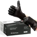 FifthPulse Black Vinyl Disposable Gloves - Powder and Latex Free Medical Exam Gloves