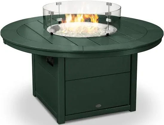 Round 48" Fire Pit Table - Vintage Finish Coffee