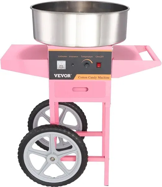 VEVOR Electric Cotton Candy Machine, 1000W Candy Floss Maker, Commercial Cotton Candy Machine with Stainless Steel Bowl, Sugar Scoop, and Drawer