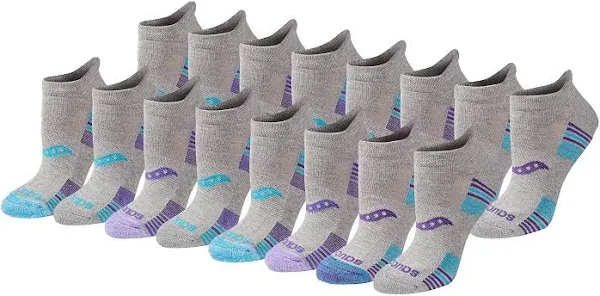 Saucony Socks Womens Small Grey No Show Tab Athletic 8 Pairs