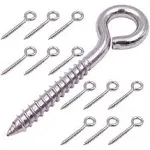 12pack 304 Stainless Steel Screw Eyes Heavy Duty Screw In Eye Hooks Ring For Yog