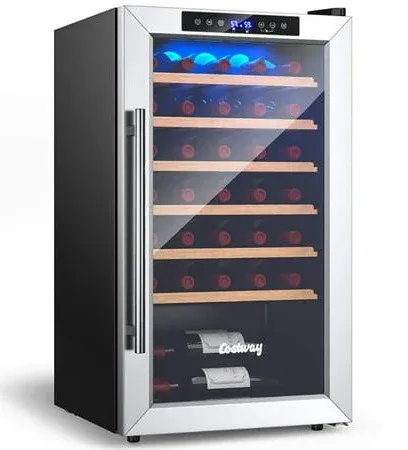 20 inch Wine Refrigerator with 33 Bottles and Tempered Glass Door