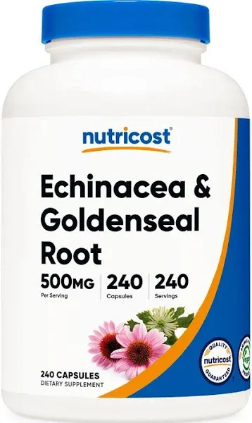 Nutricost Echinacea & Goldenseal Root, 500mg, 240 Capsules - Vegetarian Caps, Non GMO, Gluten Free