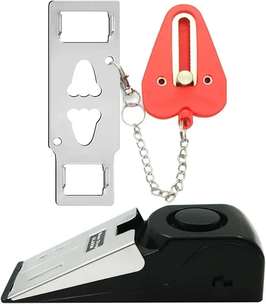 HNHMT Upgraded Portable Door Lock & Door Stop Alarm, Dual Protection Security Door Kit,Door Security Devices Pocket Self Defensey Tools,for Traveling