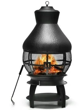 Gymax Patio Fire Pit Chimenea Fireplace Wood Burning Heater Garden Backyard Humidifiers