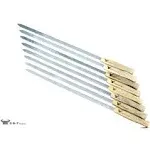 G & F Products 23 inch Long 5/8 inch Wide 2mm Thin Stainless Steel BBQ Skewers, 8 Pieces - Silver