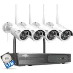 [Expandable 8CH,2K] Hiseeu Wireless Security Camera System with 1TB Hard Drive