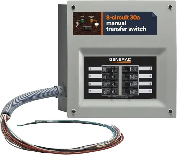 Generac 6853 Home Link Upgradeable 30 Amp Transfer Switch Kit with 10&#039; Cord and