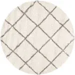 Safavieh Hudson Shag SGH281A Ivory/Grey 7' x 7' Round Area Rug