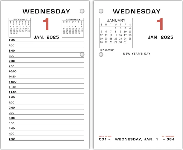 AT-A-GLANCE Daily Loose-Leaf Desk Calendar Refill