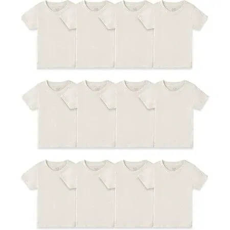 Fruit of the Loom Boys Cotton White T Shirt Toddler-12 Pack-Natural 4-5T