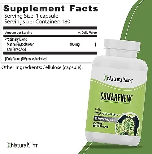 NaturalSlim Somarenew Marine Phytoplankton Supplement Superfood Capsules