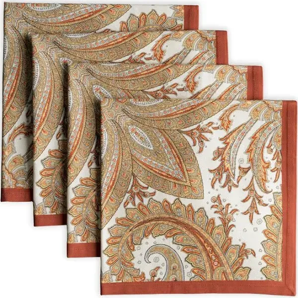 Kashmir Paisley 100% Cotton Set of 4 Napkins By Maison d’ Hermine 20”x20”