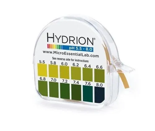 HYDRION pH 15 Foot Roll with Chart and Dispenser 5.5-8.0 pH Range