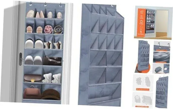 Over the Door Shoe Organizers Hanging Shoe Organizers 1 Pack GREY-20+ Pairs