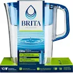 Brita Tahoe 10-Cup Large Water Filter Pitcher in Blue with 1 Elite Filter